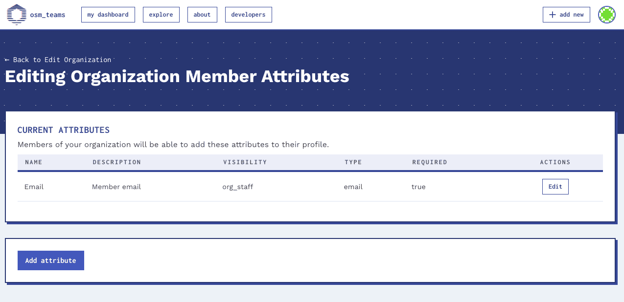 Edit organization member attributes